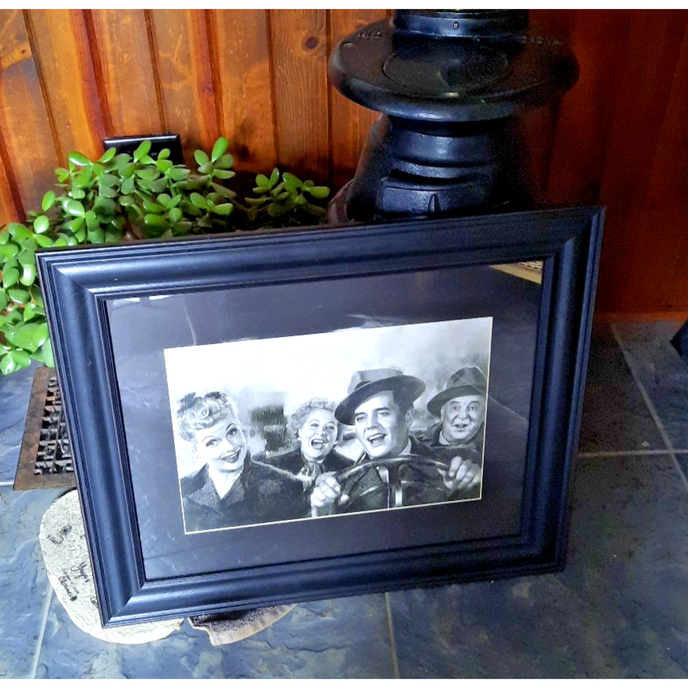 I Love Lucy Framed Print Lucille Ball Car Scene Large 24x20 Wall Art TV